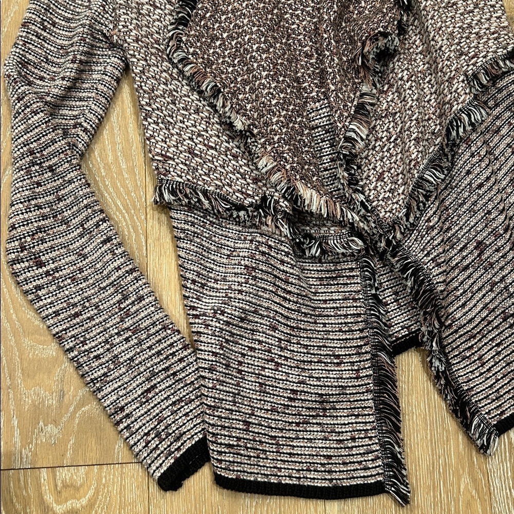White House Black Market Tweed Fringe Cardigan - Picture 6 of 11